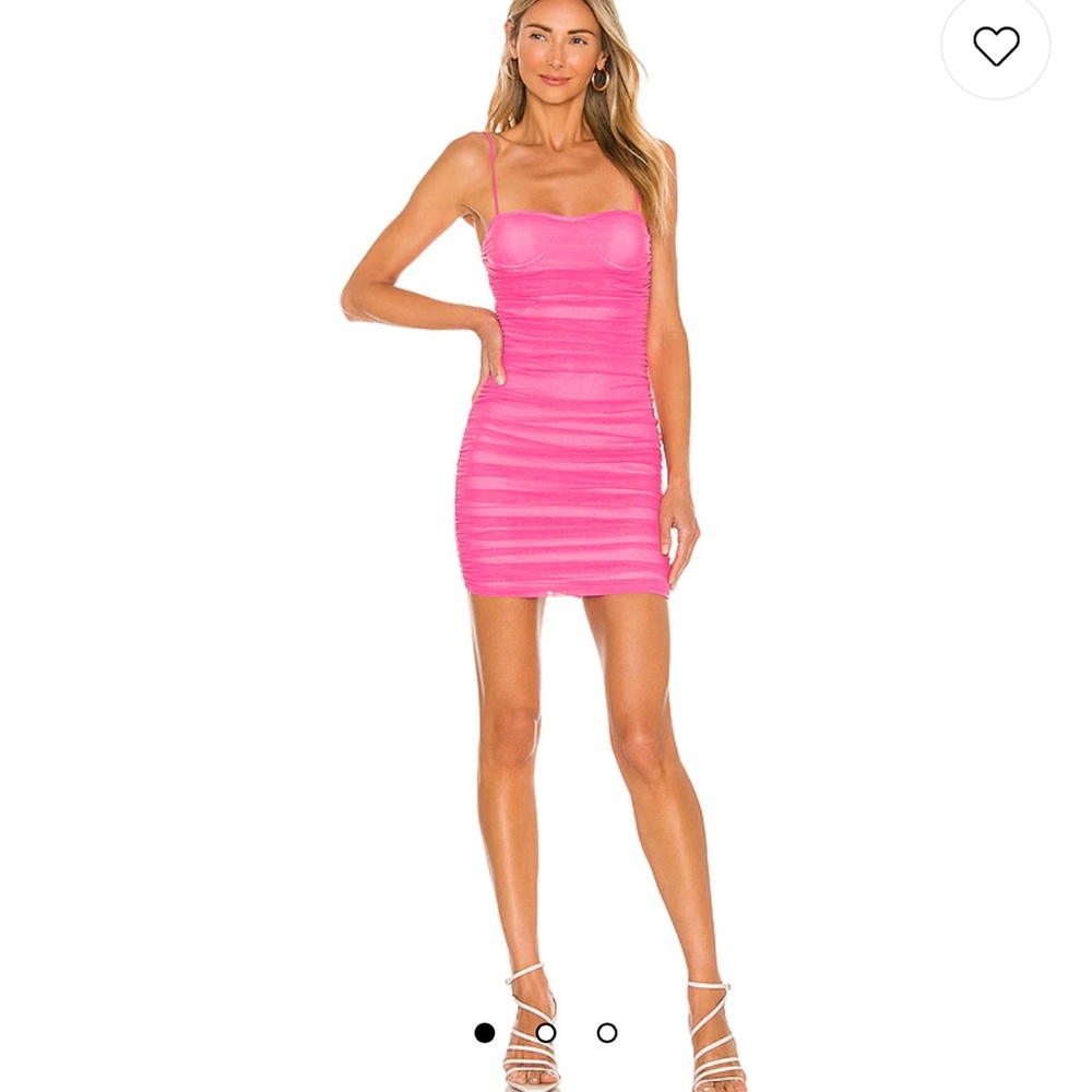 Hot pink superdown mini dress with straps